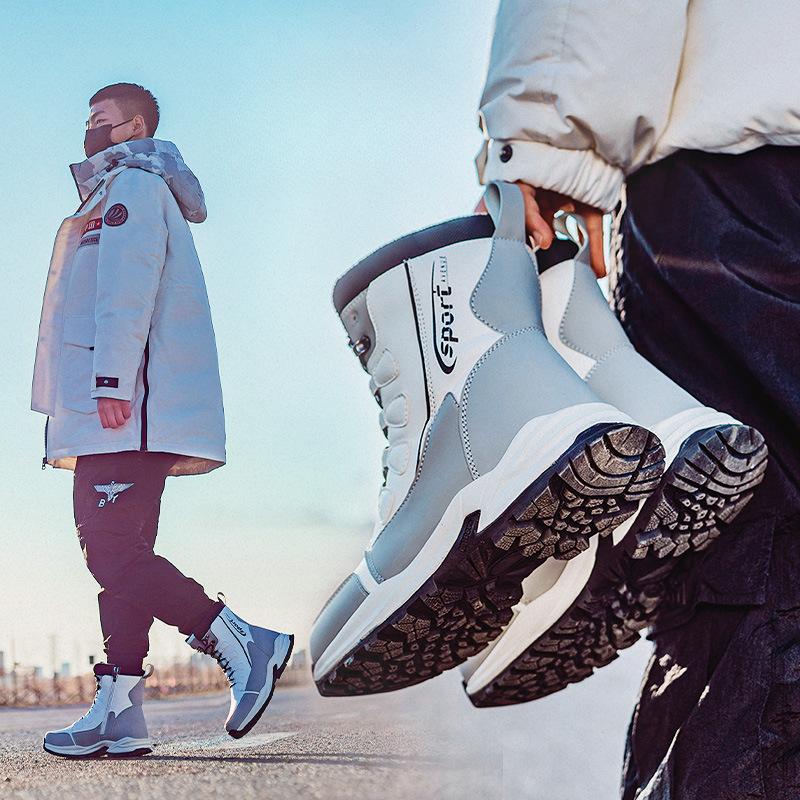 Мужские и женские зимние меховые утепленные водонепроницаемые уютные теплые холодные легкие походные водонепроницаемые нескользящие с толстой подошвой сноубутсы