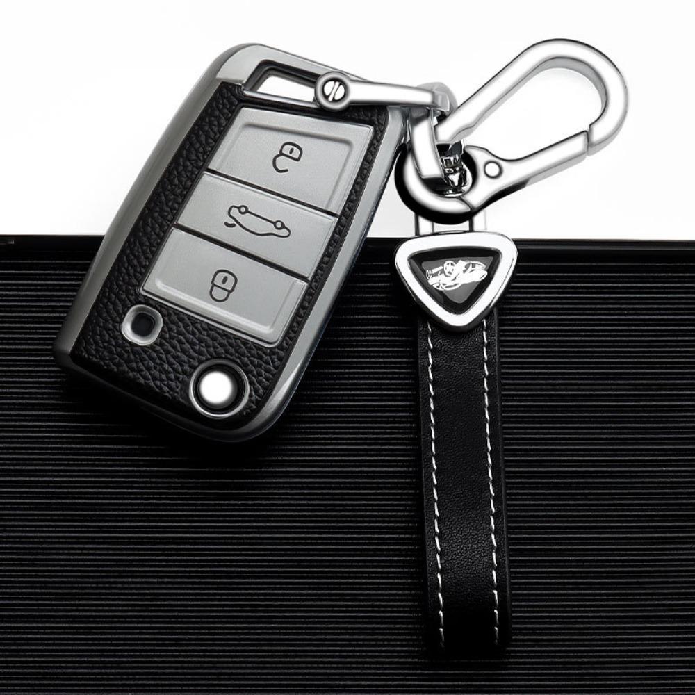 VW Car Key Cover for Polo Golf Jetta Passat Tiguan Santana Leather Key Case Protector