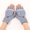 New Short Woolen Fingerless Gloves with Flip-top Fringes for Autumn and Winter Warm and Fashionable Knitted Half Finger Sleeves for Women