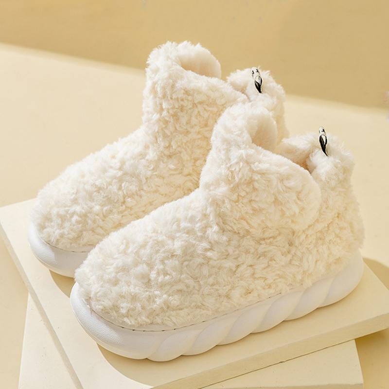 Fashion Comwarm Fur Slippers For Women Winter 2024 New Warm Cozy Furry Boots For Home Indoor Cute Soft Sole Plush Slides For Cotton Shoe
