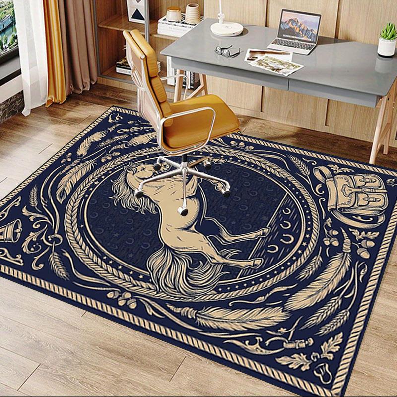 1PC Horse Feathers Non-Slip Floor carpet, Office, family, bedroom, Studio - Large Area Rug, Decorative Mat, Longlasting Material-C0450