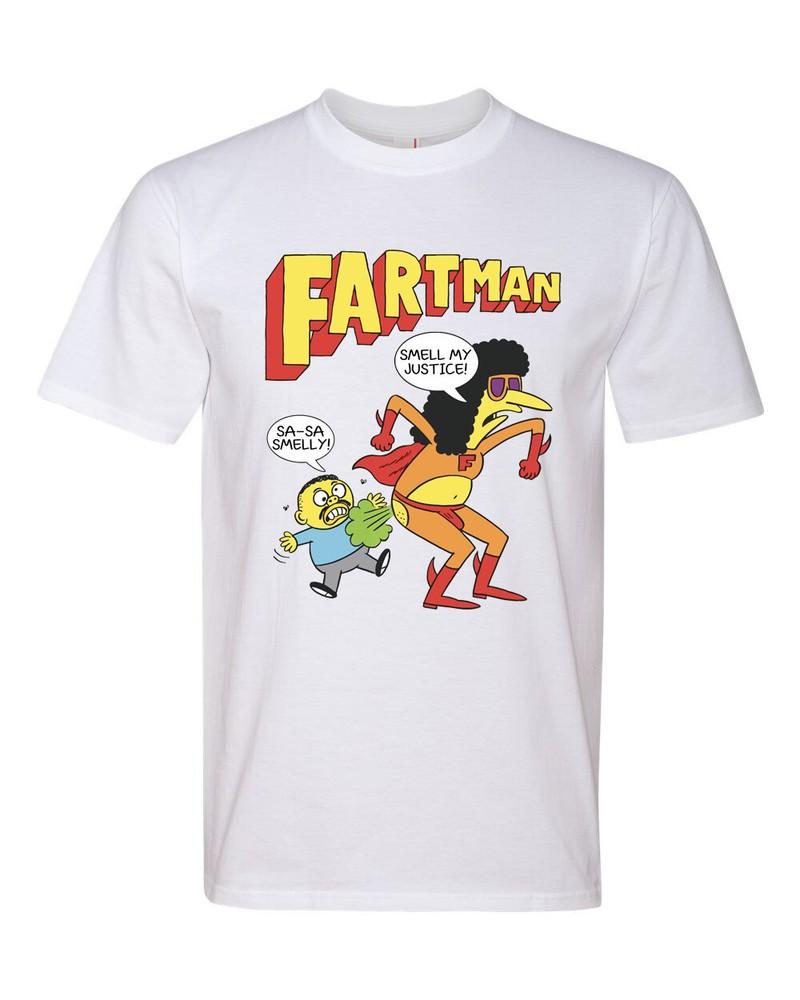 Fartman Говард Стерн 90-е Стиль вымышленного супергероя Графическая футболка Футболка Унисекс футболка