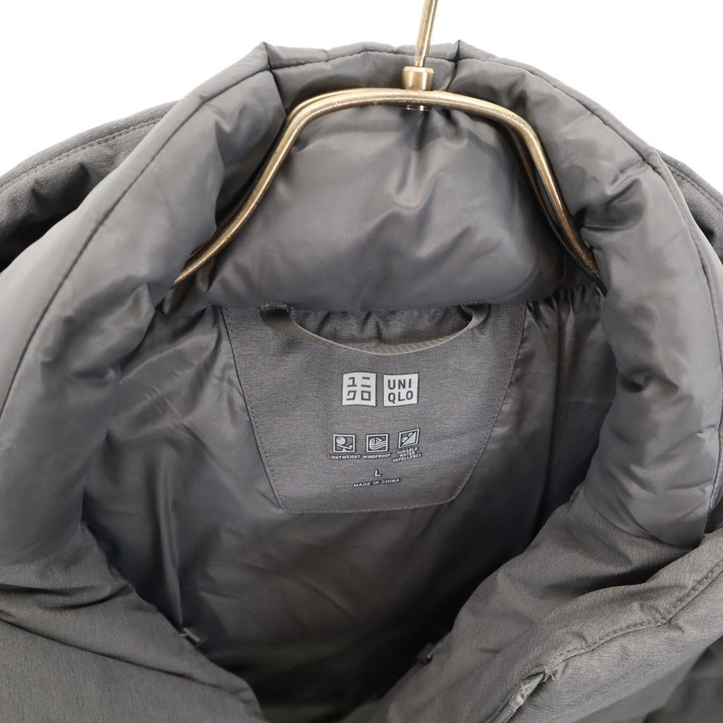 Uniqlo Мужской пуховик парка с длинным рукавом, бесшовный, L серый, б/у