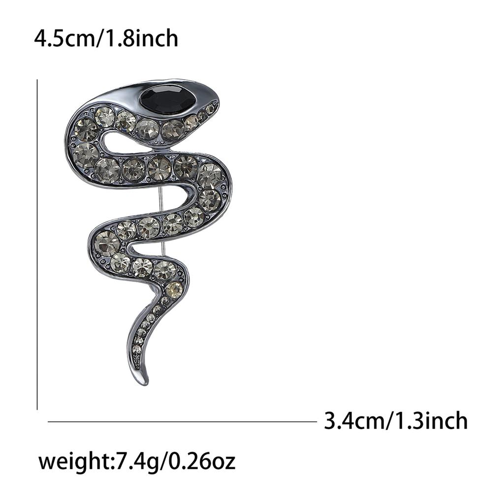 Creative Exquisite Alloy Rhinestone One-Eyed Snake Brooch Fashion Versatile Men'S And Women'S Clothing Corsage Jewelry Pin