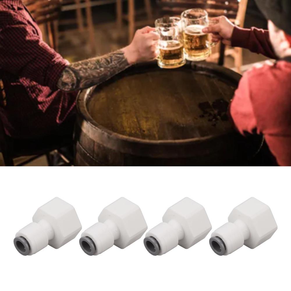 4pcs Plastic Beer Barrel Adapter Quick Connector Quick Connector Tubing Fittings Home Brewing