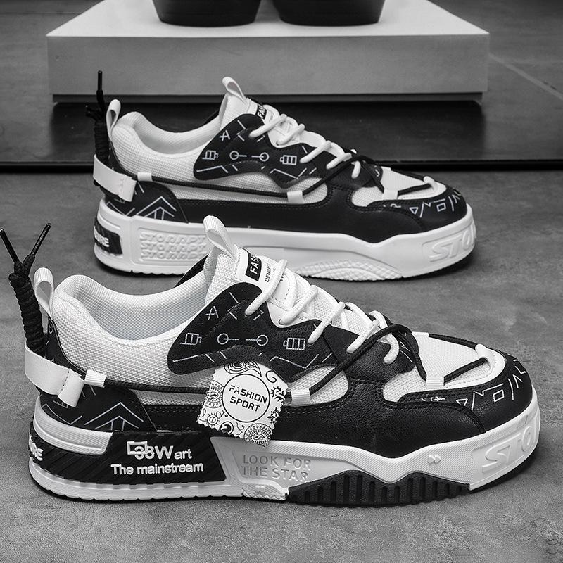 Мужская обувь тренд молодежный оригинальный дизайн повседневная обувь для скейтборда спортивная увеличивающая рост белая обувь