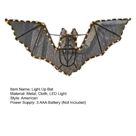 Halloween LED Bat Decoration Spooky Light Up Flying Bat Ornament for Holiday Indoor Outdoor Porch Tree Yard Lawn Decoration