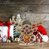 Wooden Advent Calendar Christmas Chocolate Stand Christmas Ornaments Party Decoration Gifts