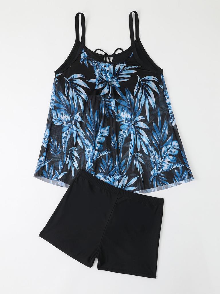 2024 Plus Size High Waist Tankini Two-Piece Women's Swimwear