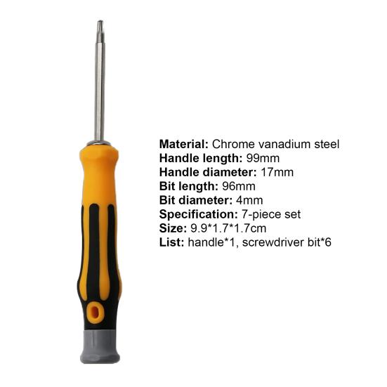 7Pcs/Set Screwdriver Strong Magnetism Non-Slip Workshop Equipment 12-in-1 Multi-Bit Screwdriver Set for Household