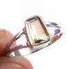 Natural Citrine Gemstone Handmade 925 Solid Sterling Silver Ring Size 6 S0l10
