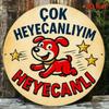 Металлический круглый настенный арт-плакат 20 см Винтажная турецкая табличка «Счастливая собака» для гостиной