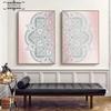 Moroccan Mandala Boho Wall Art Poster Print Minimalist Pattern Picture Abstract Canvas Painting for Modern Living Room Decor