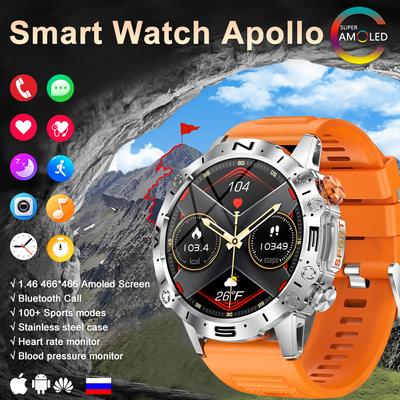 Смарт-часы SACOSDING, 1,43 дюйма, AMOLED-дисплей, умные часы с голосовым вызовом, мужские прочные часы военного класса, 100+ спортивных режимов
