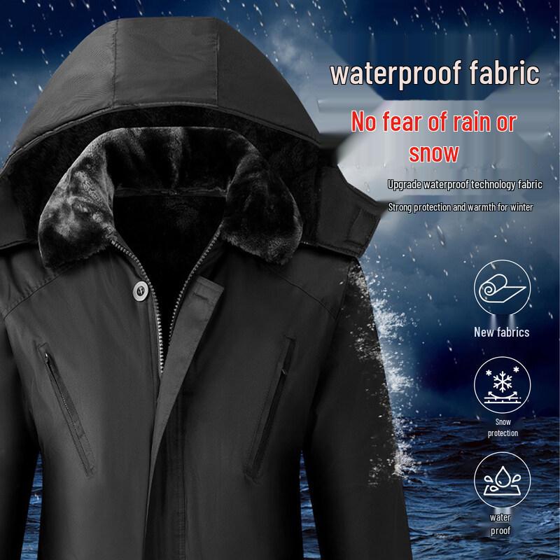Jun Ding Ying Men's Lengthened Military Coat
