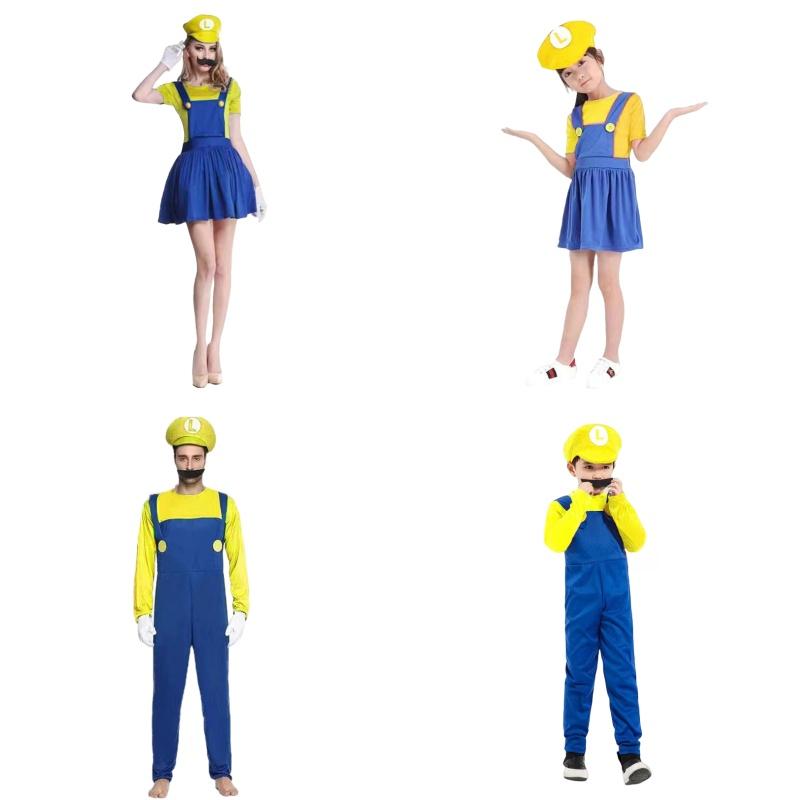 Super Mario Costume For Children And Adults Cosplay Outfit For Halloween And Parties