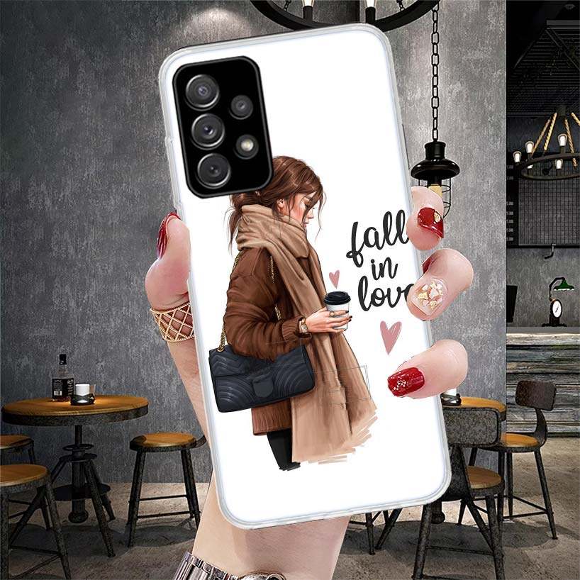 Девушка Босс Женский Кофе Мягкий Чехол Для Телефона Для Samsung Galaxy S22 S23 S24 S25 Edge S26 Ultra S20 FE S21 Plus + Fundas Coque Galaxy
