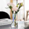 Vase Glass Stylish Single Stem Simple Flower Container Transparent Base Decorative Home Decor Height 15CM