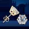 D Color 0.5-2ct Moissanite Diamond Stud Earrings 18K Yellow Gold Plated 925 Silver Wedding Earring for Women Men Luxury Jewelry with GRA