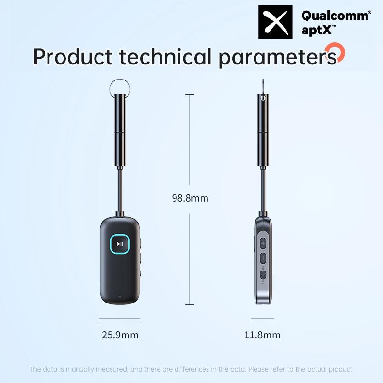 2 в 1 aptX Bluetooth аудио передатчик приемник 3.5MM AUX многоточечный Hifi стерео aptX-Adaptive/HD/LL беспроводной адаптер с микрофоном