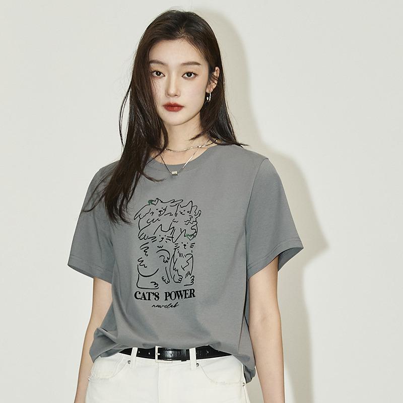 LILY Retro Kitten Short Sleeve T-shirt Top