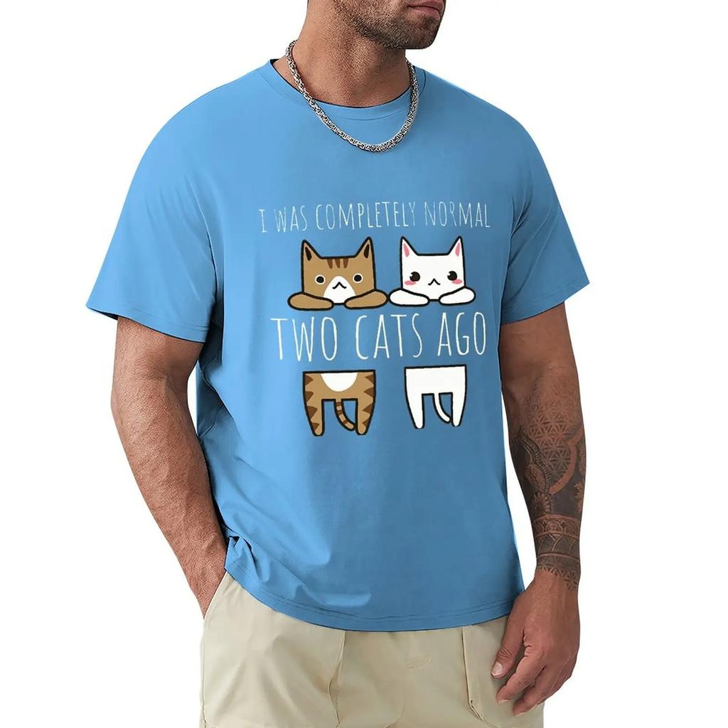 Я был совершенно нормальным два кота назад мужские футболки дышащая одежда высококачественная футболка хип-хоп O-образный вырез хлопковая футболка мужская