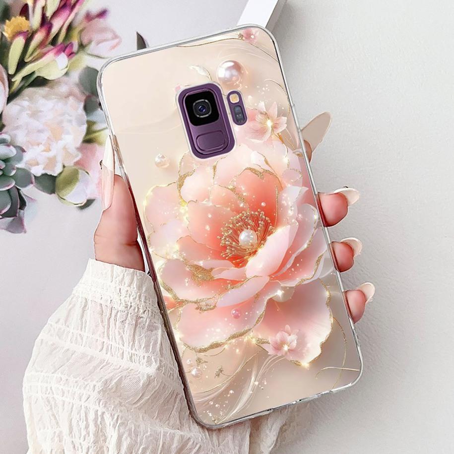 Чехол для Samsung Galaxy S9 SM-G960F Чехол Модный Цветок Мягкий Тонкий Задняя Крышка Для Samsung S9 Plus S 9 GalaxyS9 S9+ SM-G965F Capa