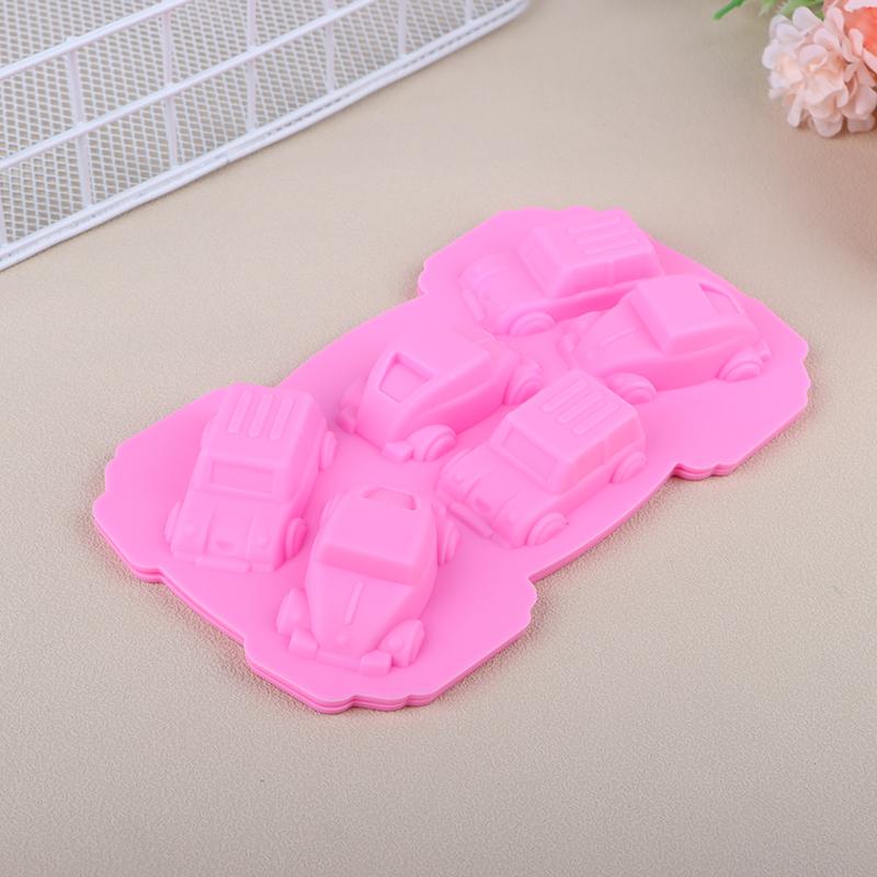 1Pc Cartoon Car Shape Silicone Mold Diy Chocolate Muffin Ice Baking Pan Soap Pastry Bakeware Cake Decoration Baking Mold