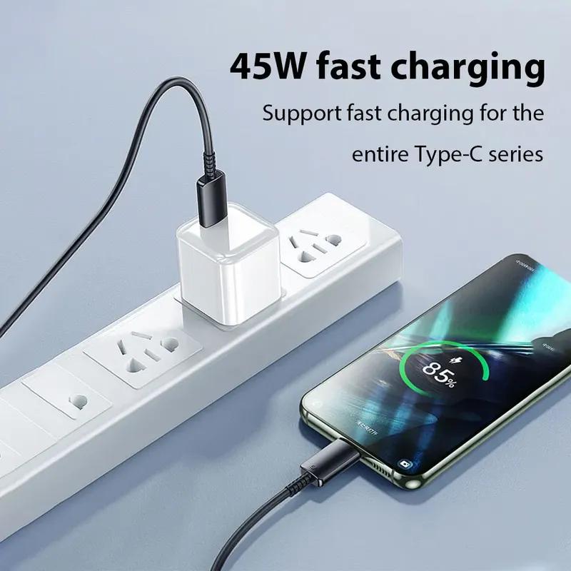 PD 45W Fast Charging Cable For Samsung Galaxy S25 S24 S23 S22 S21 Ultra Plus USB C Data Cable A56 A55 A54 Note 20 10 Accessories
