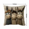 Funny Design 45cm Throw Pillow Covers 2D Print Cartoon Donkey Pillow Case Washable Material Donkey Pillowcase Living Room