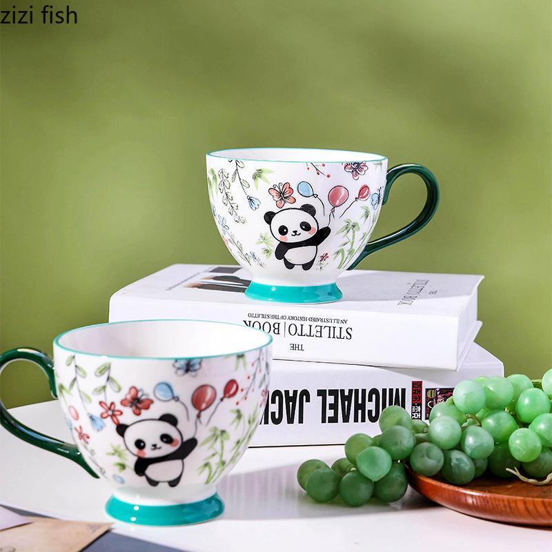 Американская керамическая кружка с креативным рисунком, расписанным вручную, чашка для завтрака, кофейная кружка, чашка для сока, чашка для молока, бытовая чашка для чая, чашка для воды
