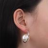 Серьги-кольца C-образной формы с крупным жемчугом, Преувеличенные большие жемчужные серьги-петли, Повседневные серьги-гвоздики с жемчугом, Для девушек