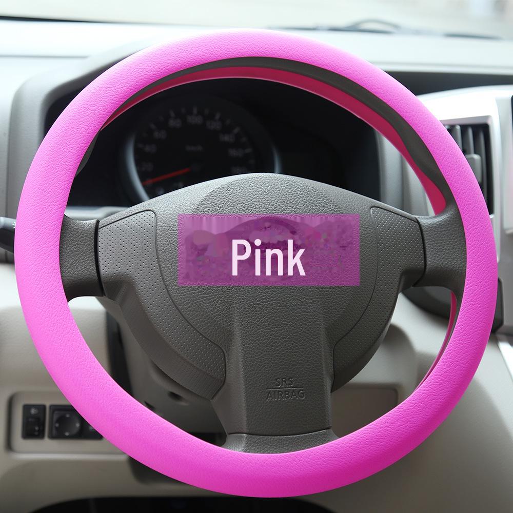 Litchi Pattern Silicone Steering Wheel Cover: Fold-Resistant, Flexible, Scratch-Resistant Leather Protector