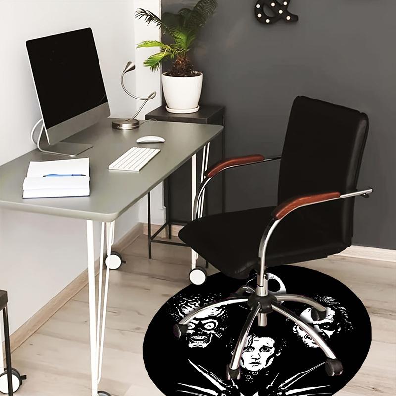 1pc Horror Icons Round carpet, Made of Polyester,Perfect for Decorating Office Chairs, Living Rooms,fplt188