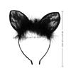 Сексуальная черная белая кошачья ушки обруч для головы милая ажурная повязка на голову с вырезами для женщин девушек вечеринки ежедневная маскарад косплей украшение