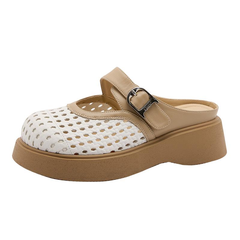 Первый слой коровьей кожи выдолблен через экран и отпечатан повседневная обувь для женщин 2025 весна и лето туфли Мэри Джейн женские туфли п