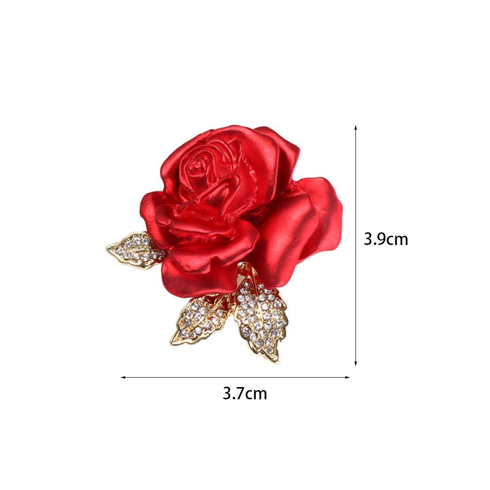 Temperament Temperament Red Rose Brooch High-end High-end Suit Pins Female Lady