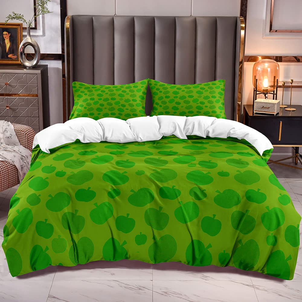 Комплект пододеяльника с принтом фруктов Размер Queen Fine Microfiber Арбуз Банан Яблоко Ананас Комплект покрывала на кровать Мультяшная тема Маленький Свежий