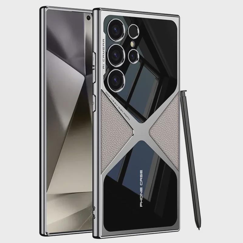 Leather Electroplated Protective Case for Samsung S24Ultra / S23U