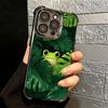 Милый Мультяшный Лягушонок Покрытие Чехол для Телефона Для Iphone 16 17 Pro Max Air 16E 14 15 Plus 12 13 Mini Противоударный Подушка Безопасности Чехол
