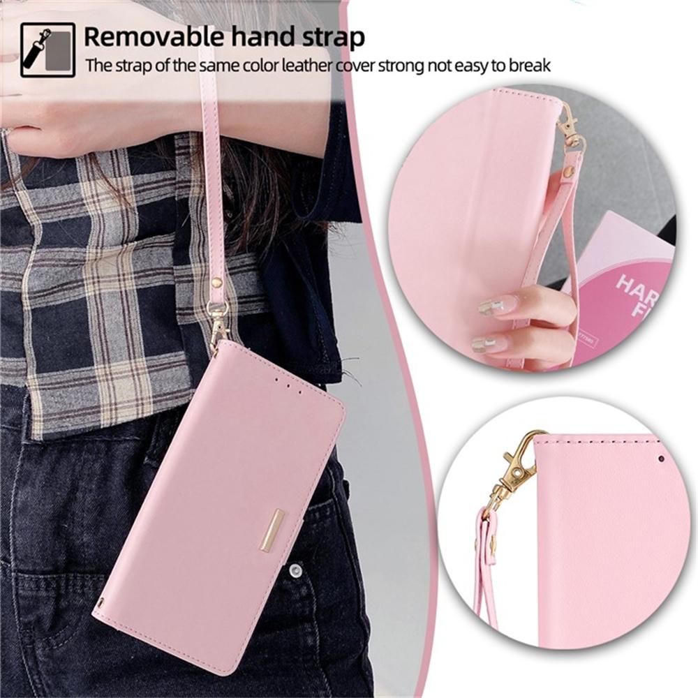 For Samsung Galaxy A36 5G Case PU Leather Wallet Stand Phone Cover with Crossbody Shoulder Strap