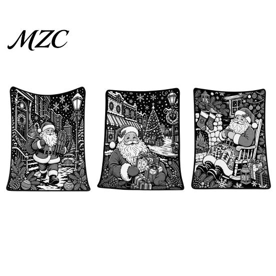 Creative Art Projects for Adults Christmas DIY Coloring Blanket, Color Your Own Throw 59" x 49" Cozy Washable Fabric Blanket Project Kids Family Fun,