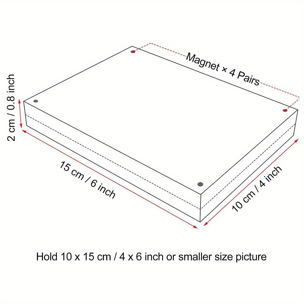 4x6 Inch Acrylic Photo Frame, Double-sided Transparent Frameless Photo Frame with Magnetic Desktop Transparent Photo Frame