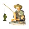 Fisherman Miniature Figurine Micro Landscape Decor Aquarium Ornament Terrarium Dollhouse
