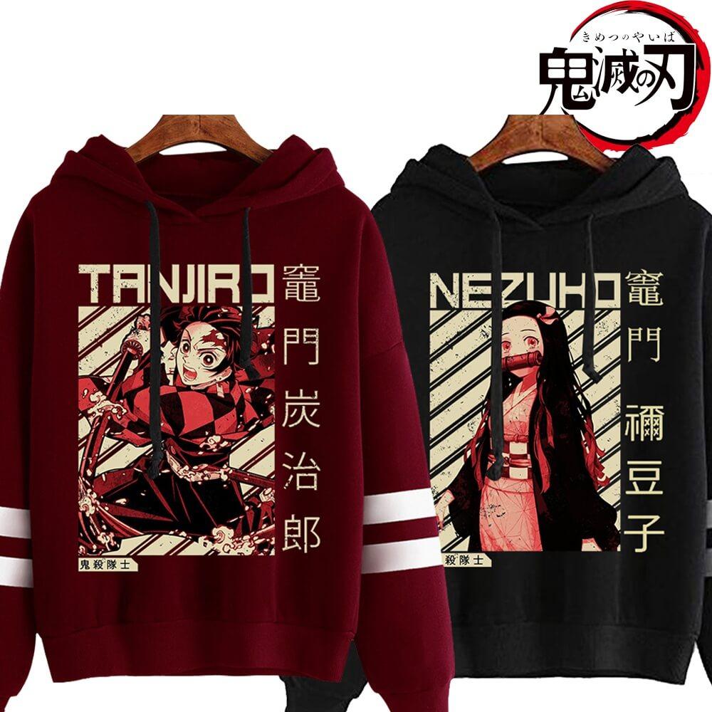Anime Demon Slayer Hoodie Kamado Tanjirou Kamado Nezuko Printed Hoodies Hooded Sweatshirts Tops Pullovers