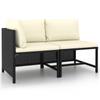 Day and Night - Day and Night 2-piece Garden Sofa Set and Black Synthetic Rattan Cushions