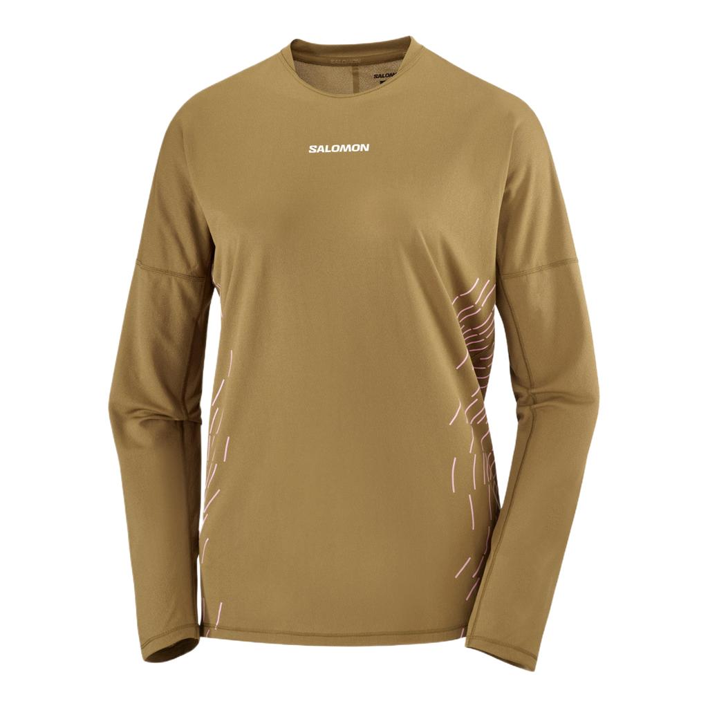 SALOMON Sense Aero Графическая Классическая Стильная Футболка с Длинным Рукавом Женские Топы C26980