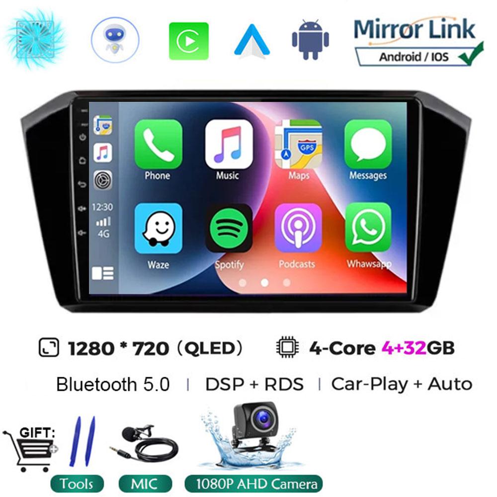 10,1 дюймовая автомагнитола Android 14 для VW Volkswagen passat B8 2015 - 2020Беспроводной Carplay Auto Мультимедиа ADAS AHD RDS Видео DSP