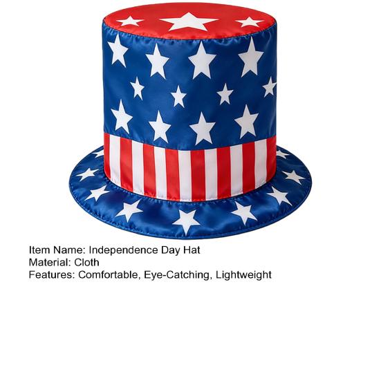 American Flag Top Hat, Uncle Costume Hat for 4th of July, Red White Blue Patriotic Party Decoration for Adults, Independence Day