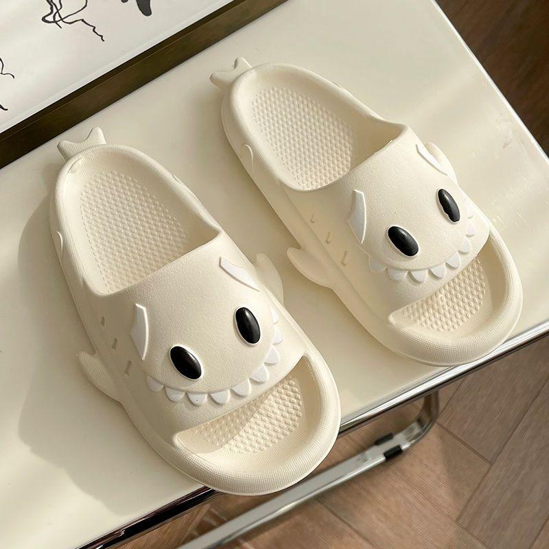 Summer Shark Soft Woman Slippers Anime Shoes for Women 2024 Kawaii Sandals Round Toe Slides Fish Cute Pink Outside Cartoon W 39